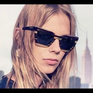 Coach Honey Glitter Varsity Stripe Sunglasses NWT